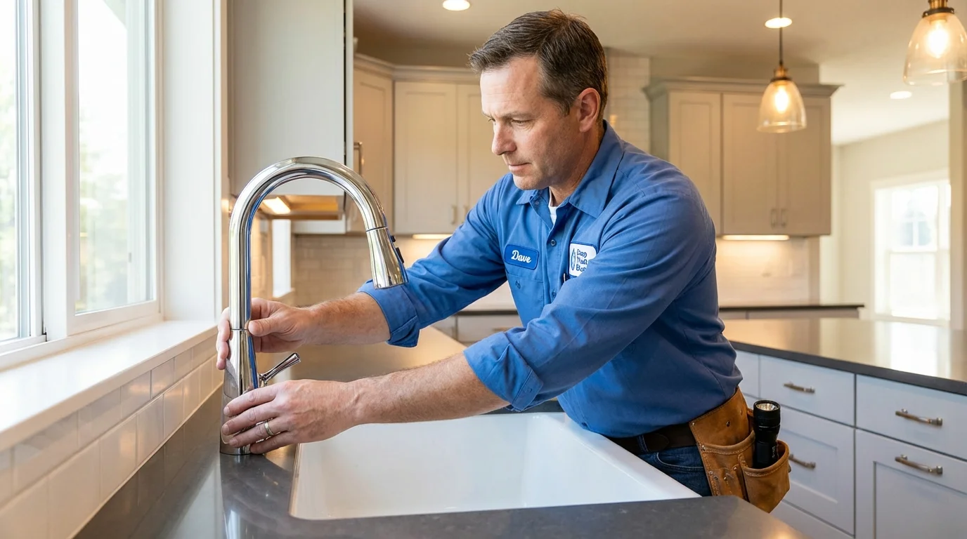 Kitchen faucet installation by Johns Plumbing LLC in Sheboygan Falls
